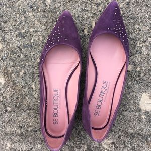Purple studded flats